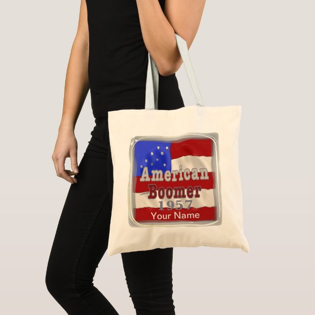 1957 Baby Boomer Birthday custom tote bag (Front (Product))