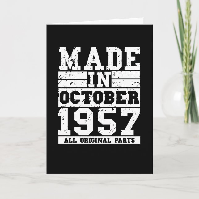 1957 Birthday october Vintage Saying Card (Front)