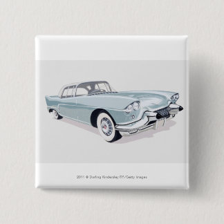 1957 Cadillac with silhouette of driver inside Button