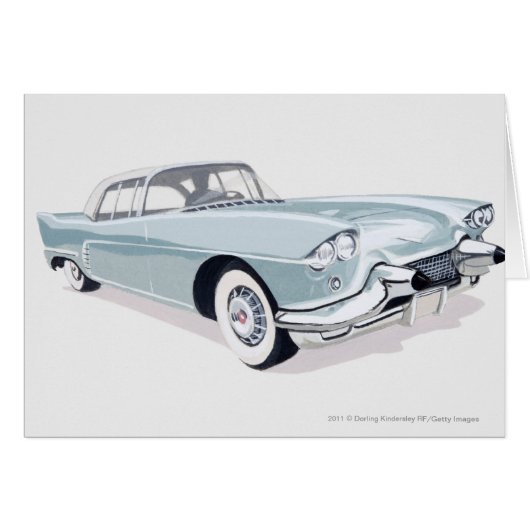 1957 Cadillac with silhouette of driver inside Cards (Front Horizontal)