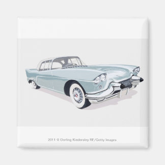 1957 Cadillac with silhouette of driver inside Magnet