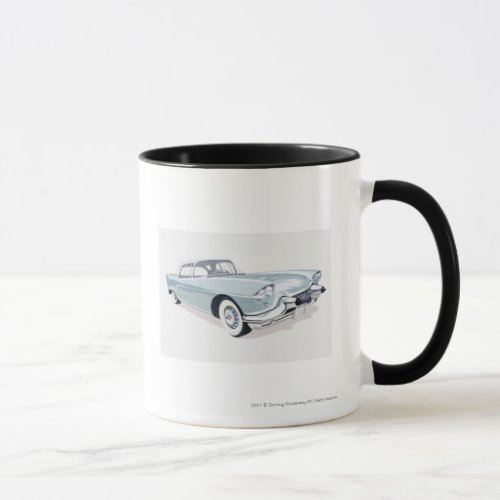 1957 Cadillac with silhouette of driver inside Mug