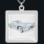 1957 Cadillac with silhouette of driver inside Silver Plated Necklace<br><div class="desc">Illustration of 1957 Cadillac with silhouette of driver visible inside. Copyright: Dorling Kindersley</div>