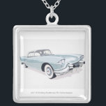 1957 Cadillac with silhouette of driver inside Silver Plated Necklace<br><div class="desc">Illustration of 1957 Cadillac with silhouette of driver visible inside. Copyright: Dorling Kindersley</div>