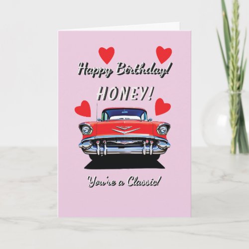 1957 Chevrolet 57 Chevy for her Birthday  Card
