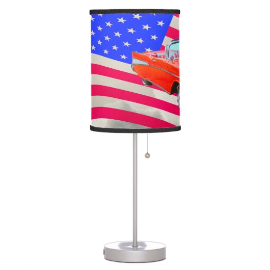 1957 Chevrolet Bel Air And US Flag Table Lamp (Left)