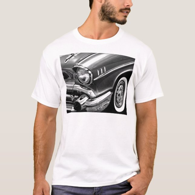 1957 Chevrolet Bel Air Black & White T-Shirt (Front)