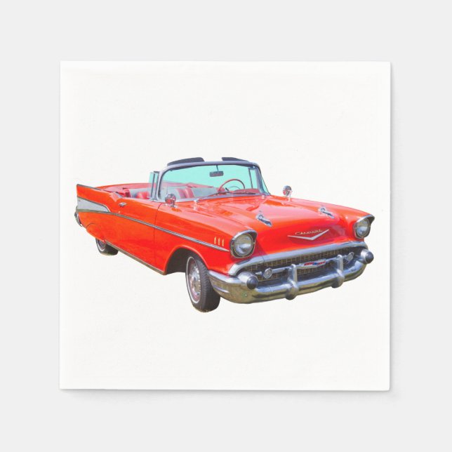 1957 Chevrolet Bel Air Convertible Antique Car Napkins (Front)