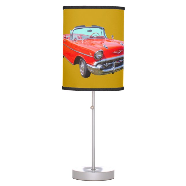 1957 Chevrolet Bel Air Convertible Antique Car Table Lamp (Front)