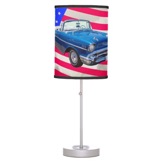 1957 Chevrolet Bel Air with American Flag Table Lamp (Front)