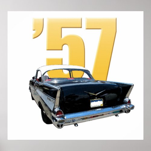 1957 Chevrolet Bel Aire Rear View Poster