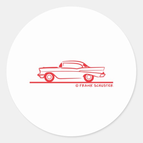 1957 Chevrolet Hardtop Coupe Classic Round Sticker