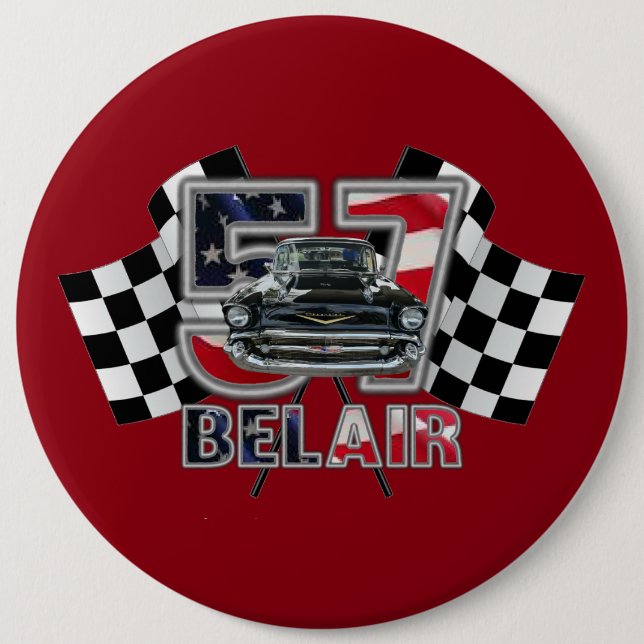 1957 Chevy Bel Air Button. Pinback Button (Front)