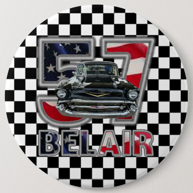 1957 Chevy Bel Air Button. Pinback Button (Front)