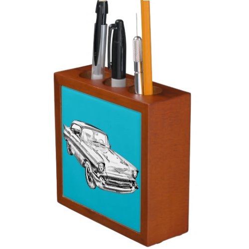 1957 Chevy Bel Air Classic Car Illustration PencilPen Holder