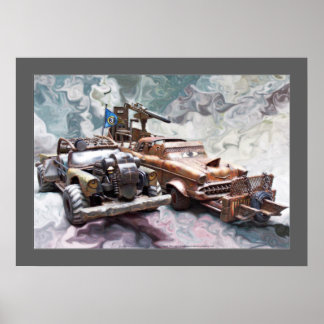 1957 Chevy Bel Air, Classic, junk Post Apocalypse Poster