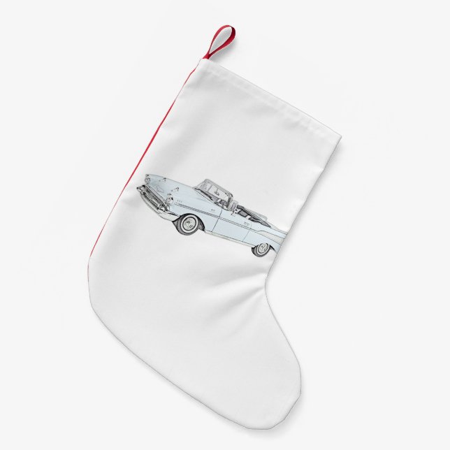 1957 Chevy Bel Air convertible Small Christmas Stocking (Front (Hanging))