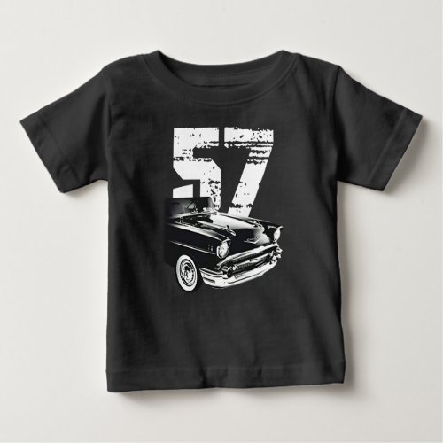 1957 Chevy Bel Air Front Side View Silhouette Baby T_Shirt