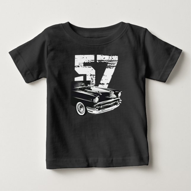 1957 Chevy Bel Air Front Side View Silhouette Baby T-Shirt (Front)