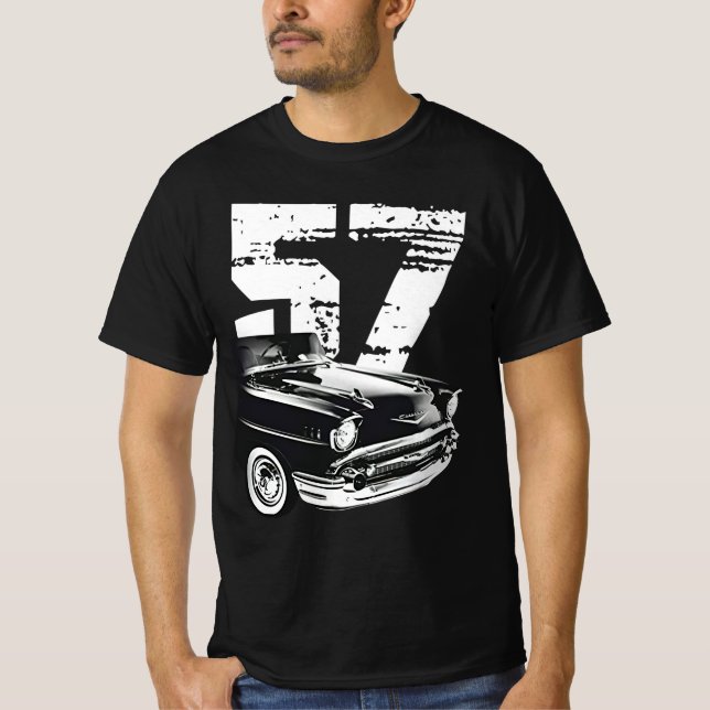 1957 Chevy Bel Air Front Side View Silhouette T-Shirt (Front)