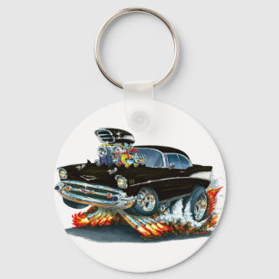 1957 Chevy Belair Black Car Keychain