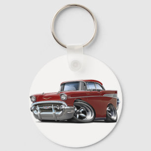 1957 Chevy Belair Maroon Hot Rod Keychain