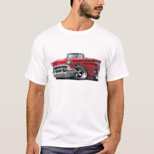 1957 Chevy Belair Red Convertible Hot Rod T-Shirt