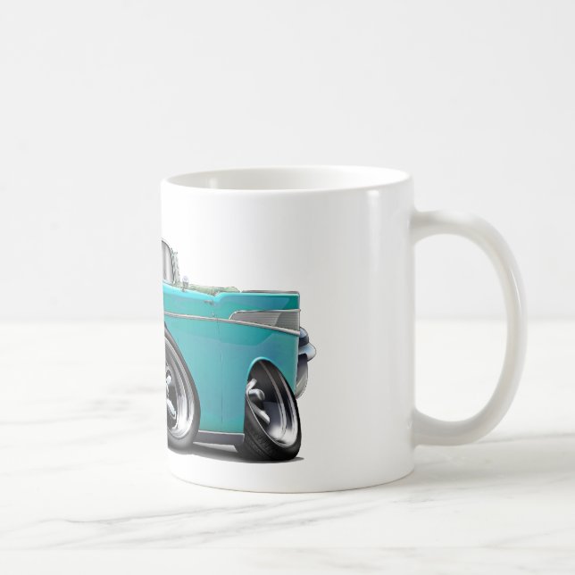1957 Chevy Belair Turquoise Convertible Hot Rod Coffee Mug (Right)