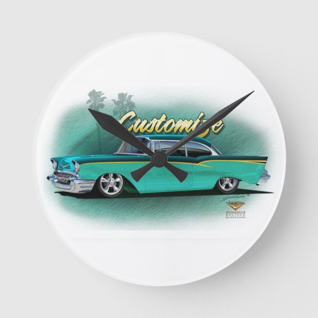1957 chevy hot rod custom clock (Front)
