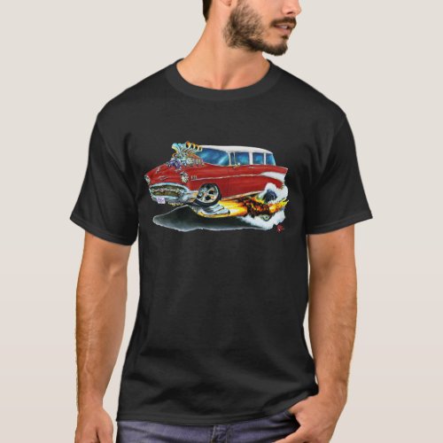 1957 Chevy Nomad Maroon Car T_Shirt