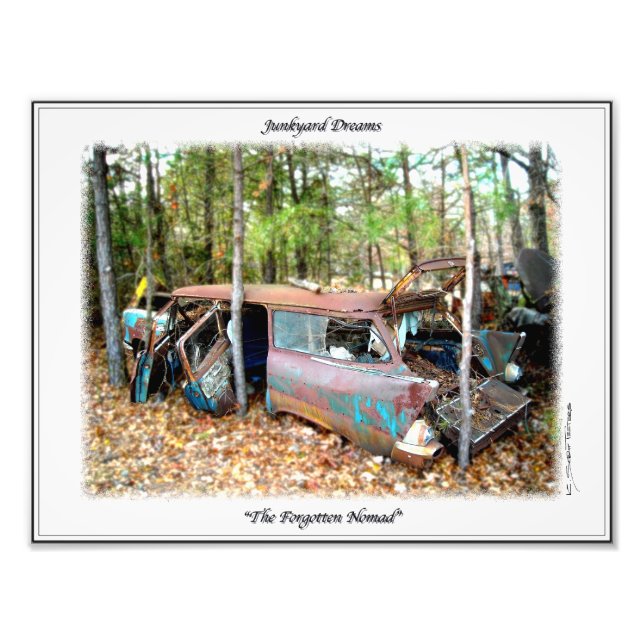 1957 Chevy Nomad Nostalgia Junkyard Art Print (Front)