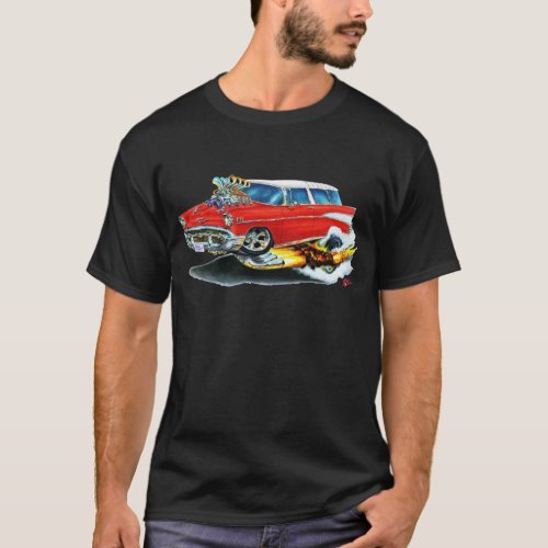 1957 Chevy Nomad Red Car T_Shirt