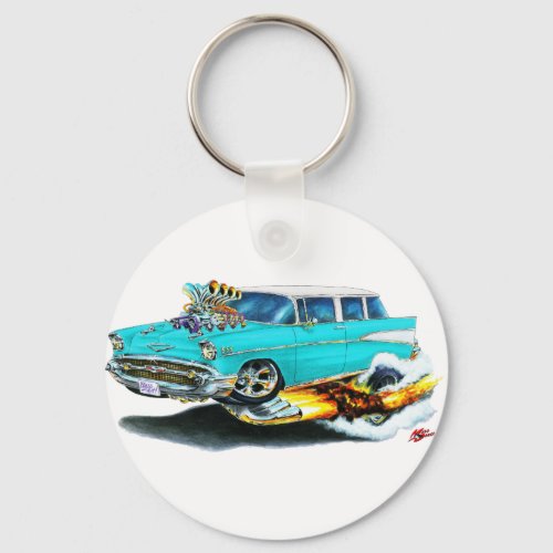 1957 Chevy Nomad Turquoise Car Keychain