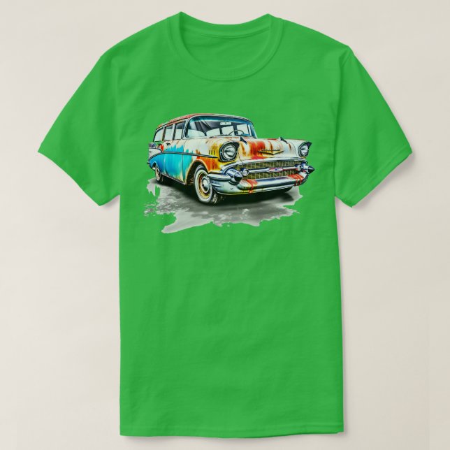 1957 Chevy Station Wagon T-Shirt (Design Front)