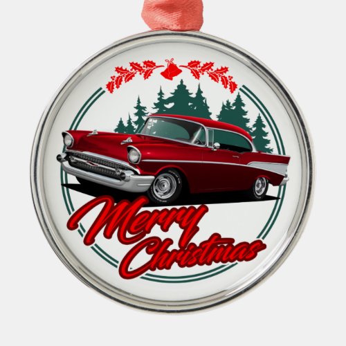 1957 Classic Car Holidays Ceramic Ornament