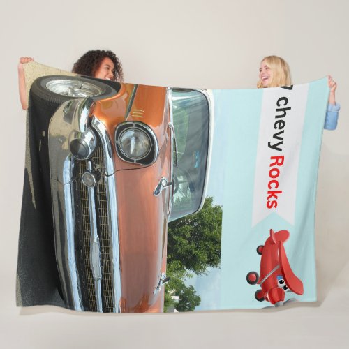1957 classic chevy car and airplane   fleece blanket
