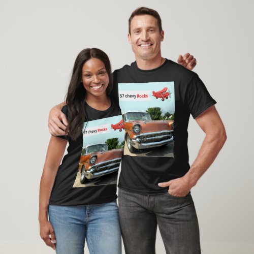 1957 classic chevy car and airplane    T_Shirt
