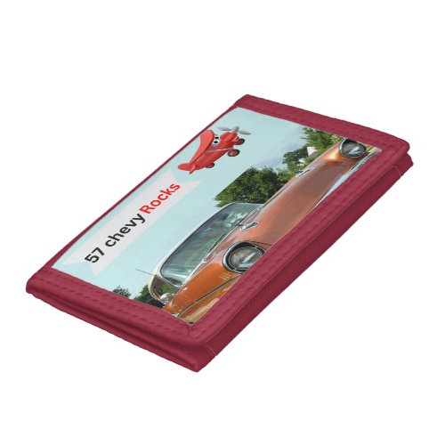 1957 classic chevy car and airplane Wallet