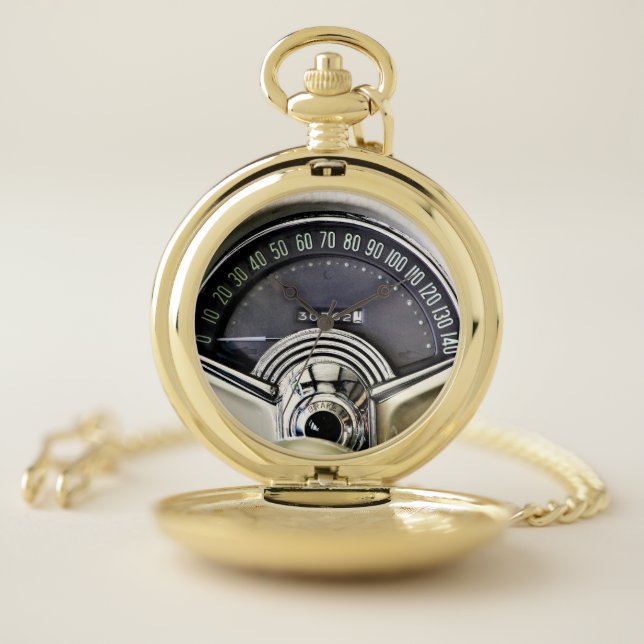  1957 Classic Sports Car Speedometer Pocket Watch (Inside)