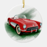1957 Corvette Ceramic Ornament at Zazzle
