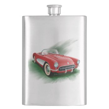 1957 Corvette Hip Flask by buyfranklinsart at Zazzle