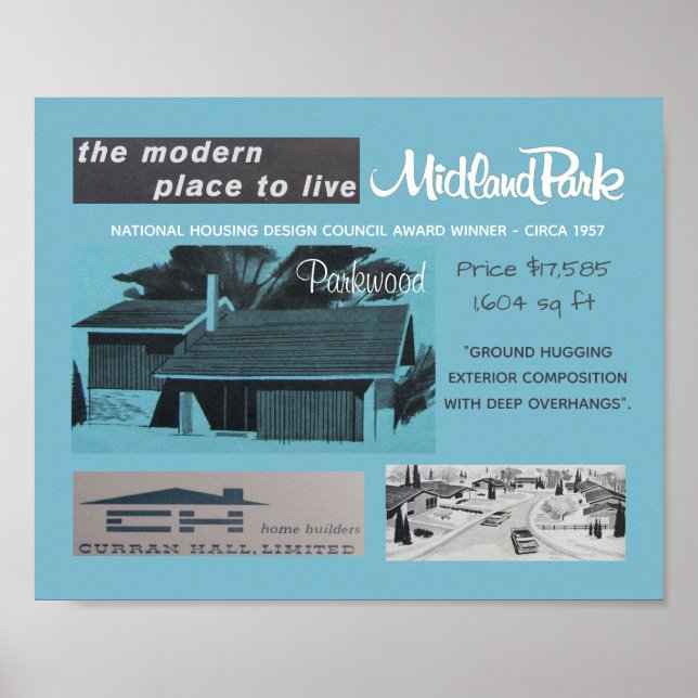 1957 Design Award Winner Mid-Century Modern House Poster (Front)