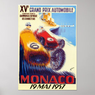 1957 Monaco Grand Prix Poster