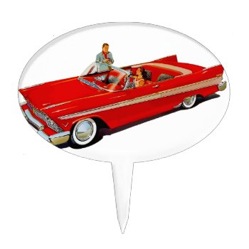 1957 Plymouth Belvedere Convertible Coupe Cake Topper by Dozzle at Zazzle