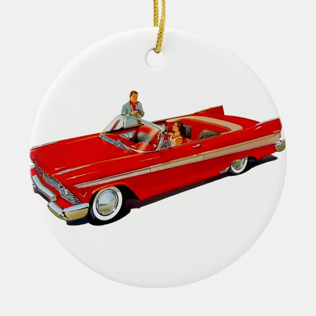 1957 Plymouth Belvedere Convertible Coupe Ceramic Ornament (Front)
