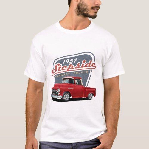 1957 Red Custom Stepside T_Shirt