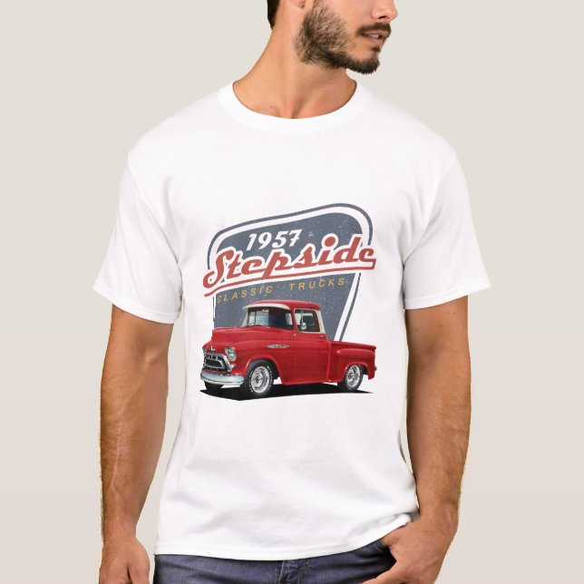 1957 Red Custom Stepside T-Shirt (Front)
