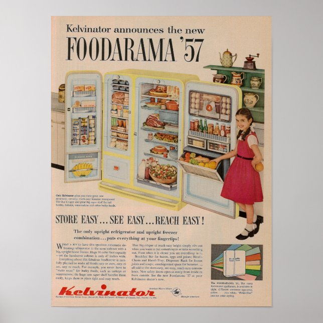 1957 Refrigerator Ad Poster (Front)