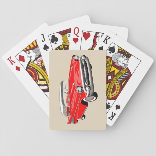 1957 Shoebox Playing Cards in Red and White