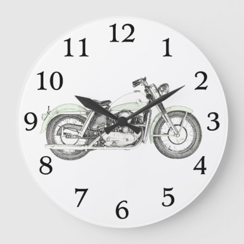 1957 Sportster Motorcycle Large Clock